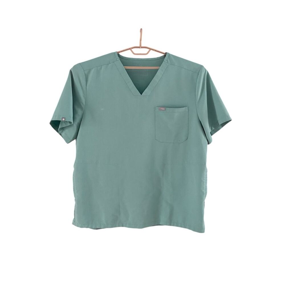 FIGS Men’s Chisec Scrub Top Squared V-Neck Mint Green XXL Tailored Fit 3 Pockets
